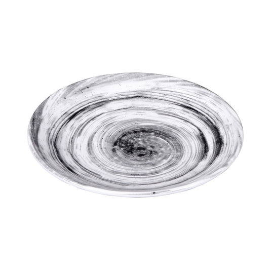 Melamine Round Plate - Black Design