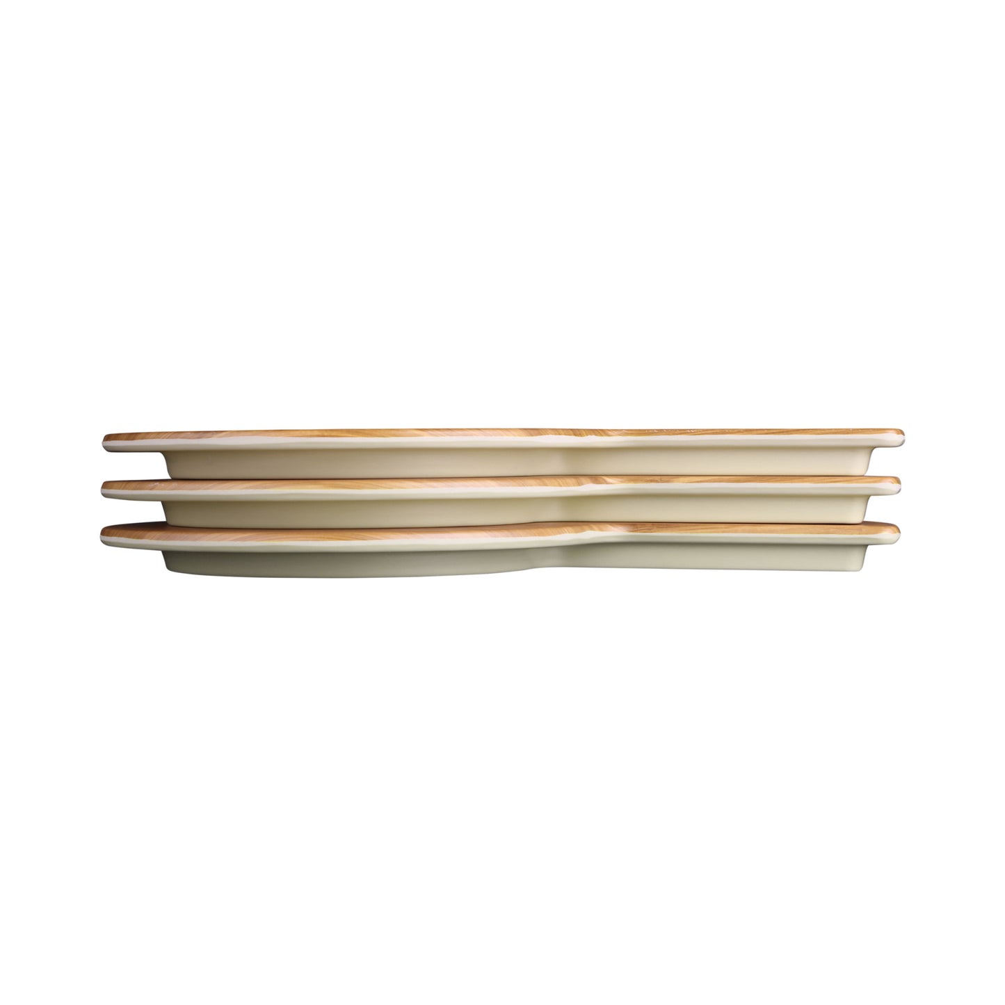 Melamine Round Serving Board - Bamboo