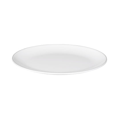 Melamine Oval Plate - White w/ Black Trim