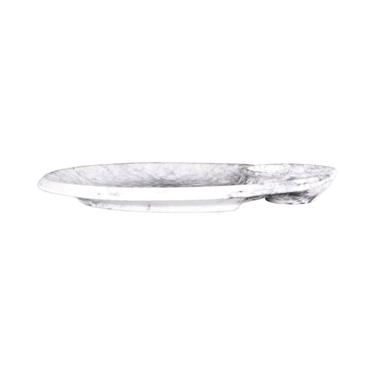 Melamine Round Chip & Dip Plate - Black Marble
