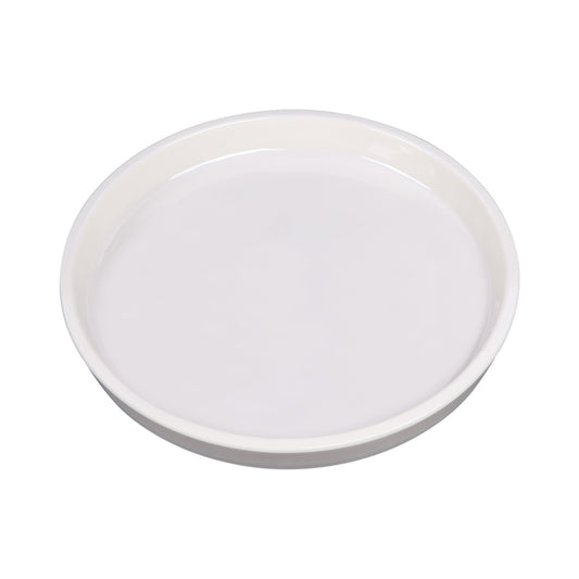 Melamine Round Coupe Plate - Cream Glaze