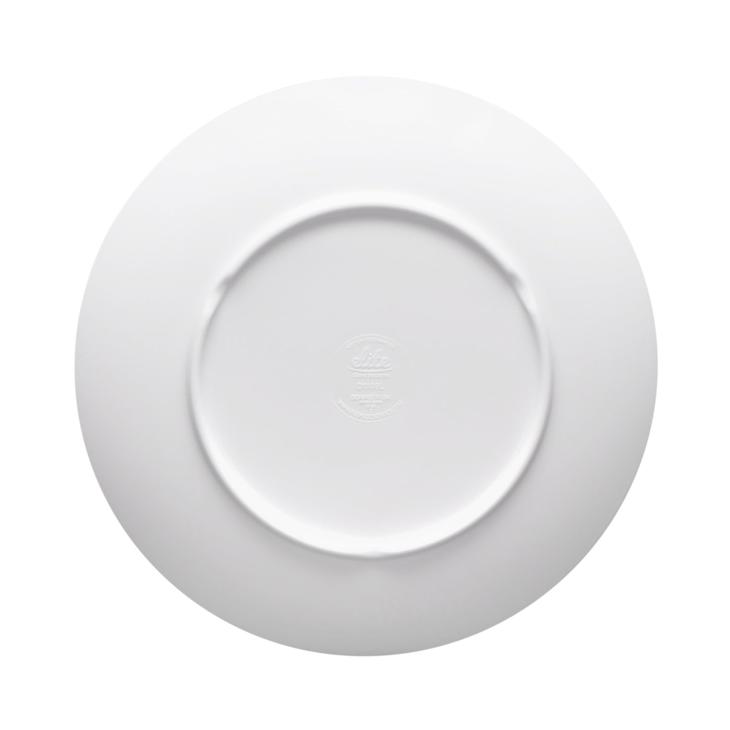 Melamine Round Plate - White w/ Black Trim