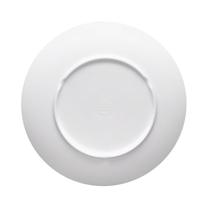 Melamine Round Plate - White w/ Black Trim