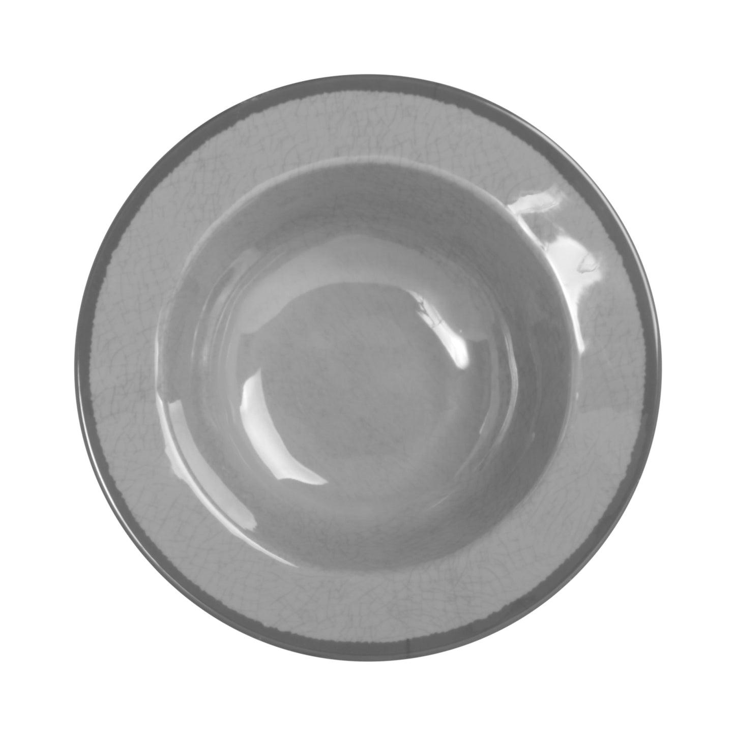 Melamine Round Crackle Bowl - Gray
