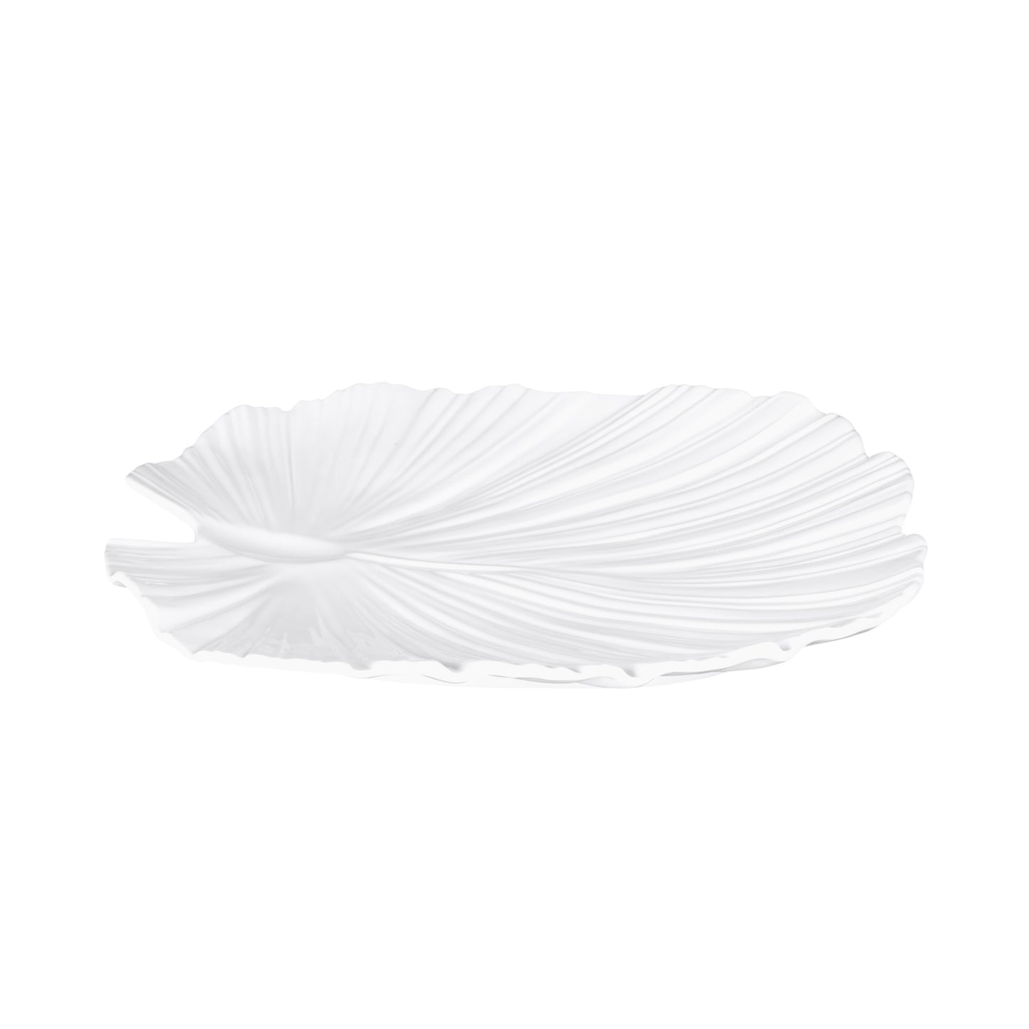 Melamine Large Palm Leaf Platter - White
