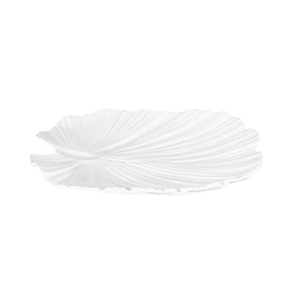 Melamine Large Palm Leaf Platter - White