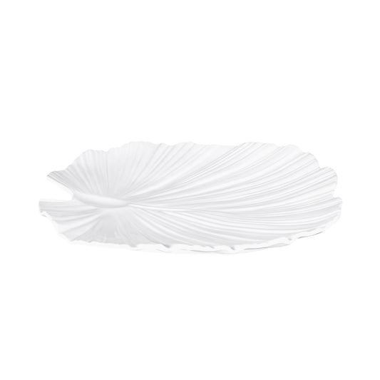 Melamine Large Palm Leaf Platter - White