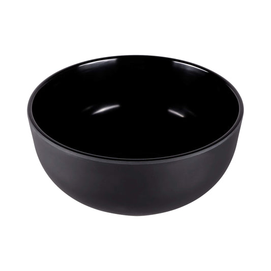 Melamine Round Bowl w/ Matte Finish Outside - Black