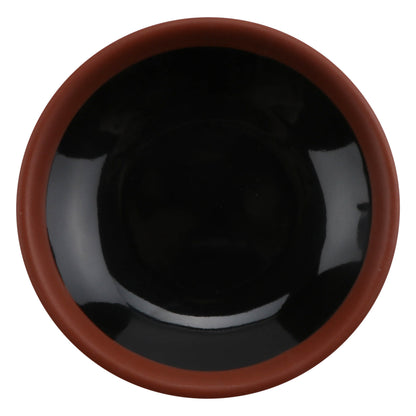 1 oz balance shiny black/matte terra cotta round melamine ramekin, 3.5"L x 3.5"W x 0.5"H, GET, cheforward
