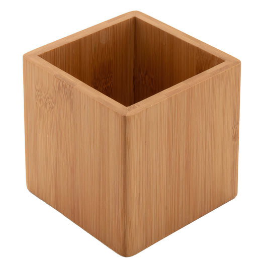 20oz Wood square Jar, 4" x 4" x4" (24oz Rim-Full) Urban Renewal, GET