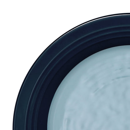 Melamine Round Two-Tone Plate - Abyss Gloss Inside/Lapis Matte Outside