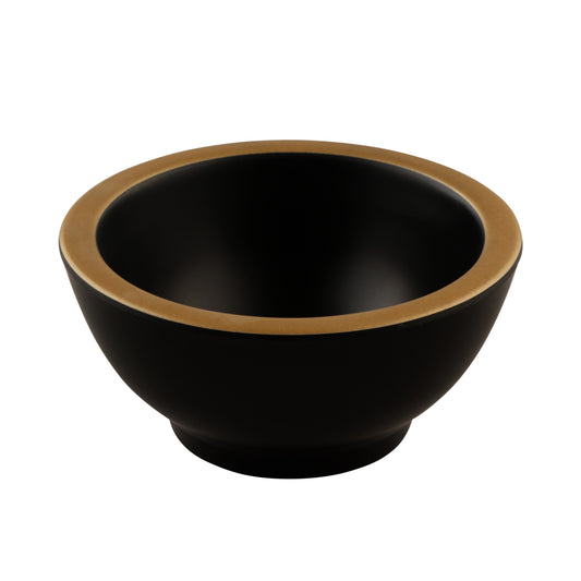 Melamine Round Bowl - Black w/ Gold Decal