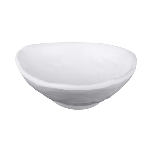 Melamine Irregular Edge Round Bowl - White