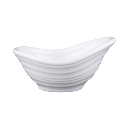 Melamine Oblong Swirl Sauce Dish - White