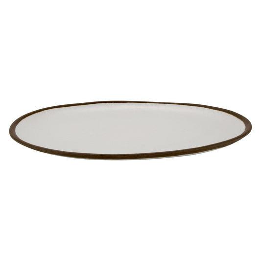 11.75" x 9.25" Cream, Melamine, Oval Dinner Platter, G.E.T. Pottery Market Glazed (12 Pack)