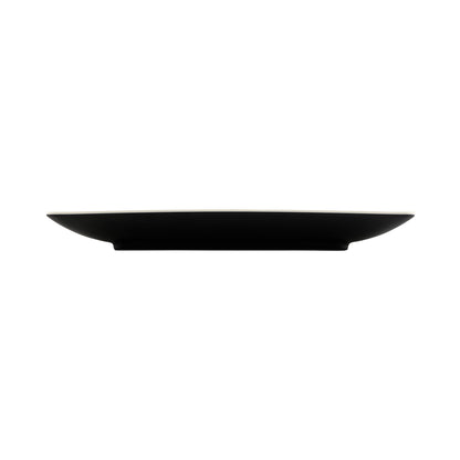 Melamine Rectangular Two-Tone Plate - Ebony Outside, Sand Inside