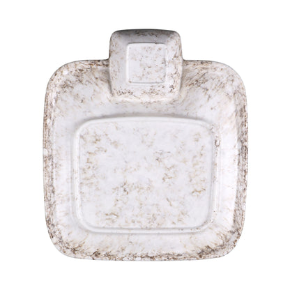 Melamine Round Chip & Dip Plate - Brown Marble