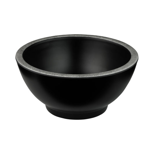 Melamine Round Bowl - Black w/ Silver Decal