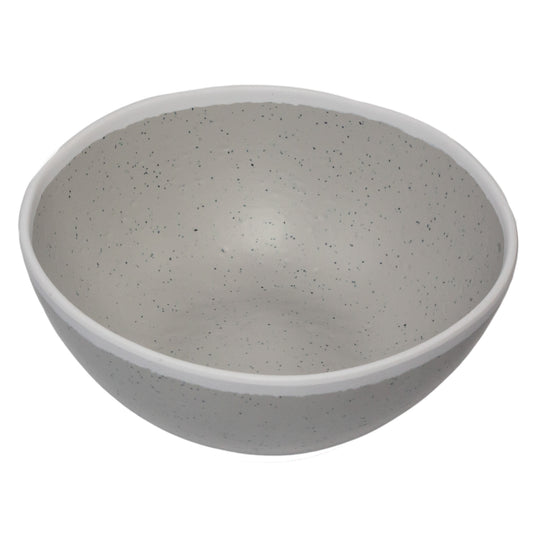 1 qt. Dove Gray, Melamine, Large Salad Bowl, (1.2 qt. rim-full), 7" Top Dia., 2.5" Deep, G.E.T. Pottery Market Glazed (12 Pack)