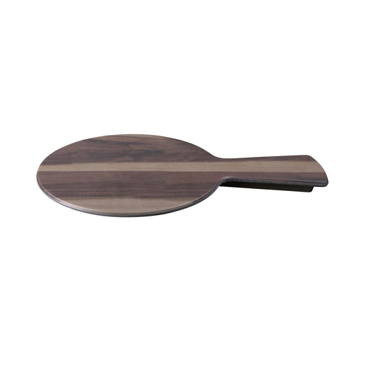 Melamine Round Serving Board - Hickory Wood