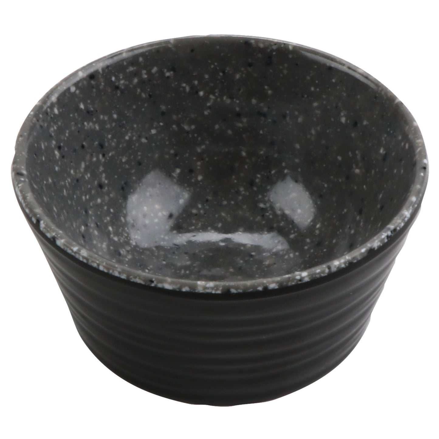 1.5 oz revolve stone grey/black melamine ramekin with organic texture, 2.44"L x 2.44"W x 1.19"H, GET, cheforward