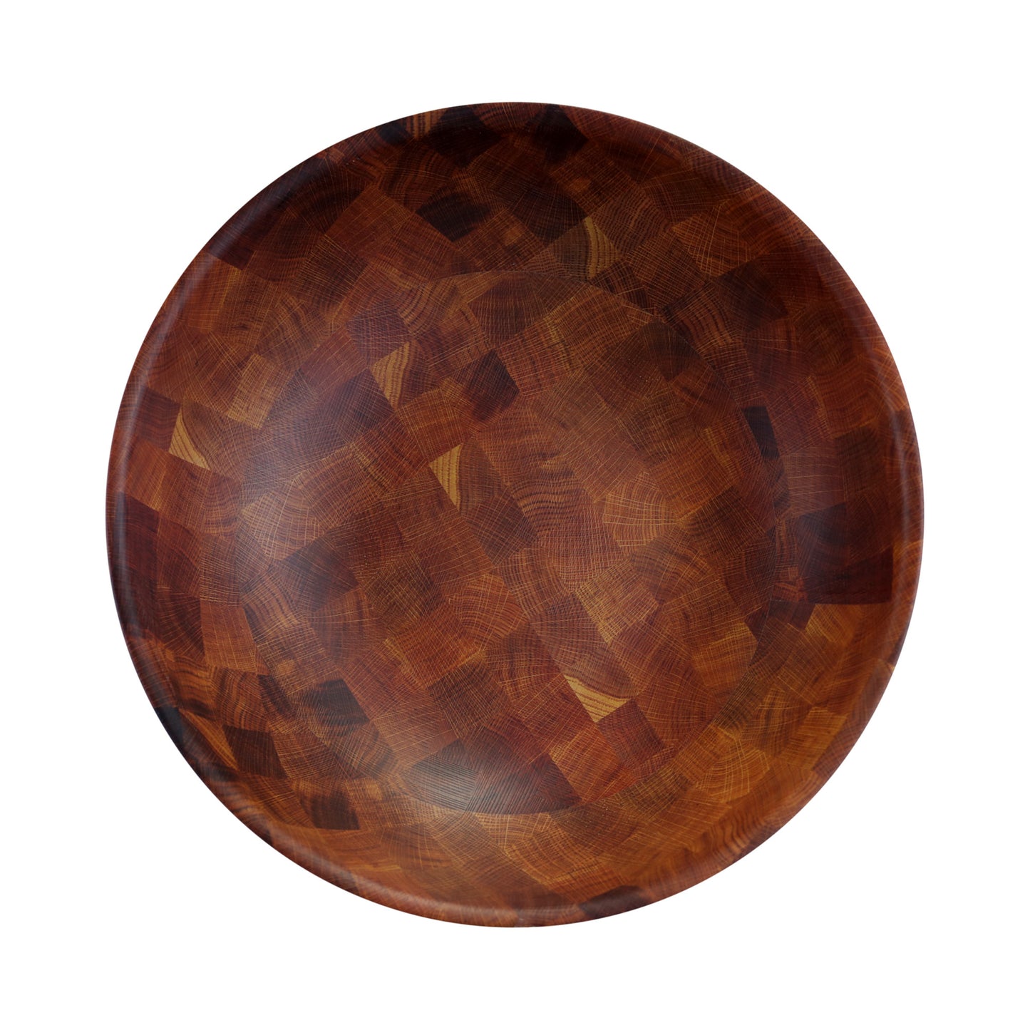 Melamine Round Bowl - Checkered Wood