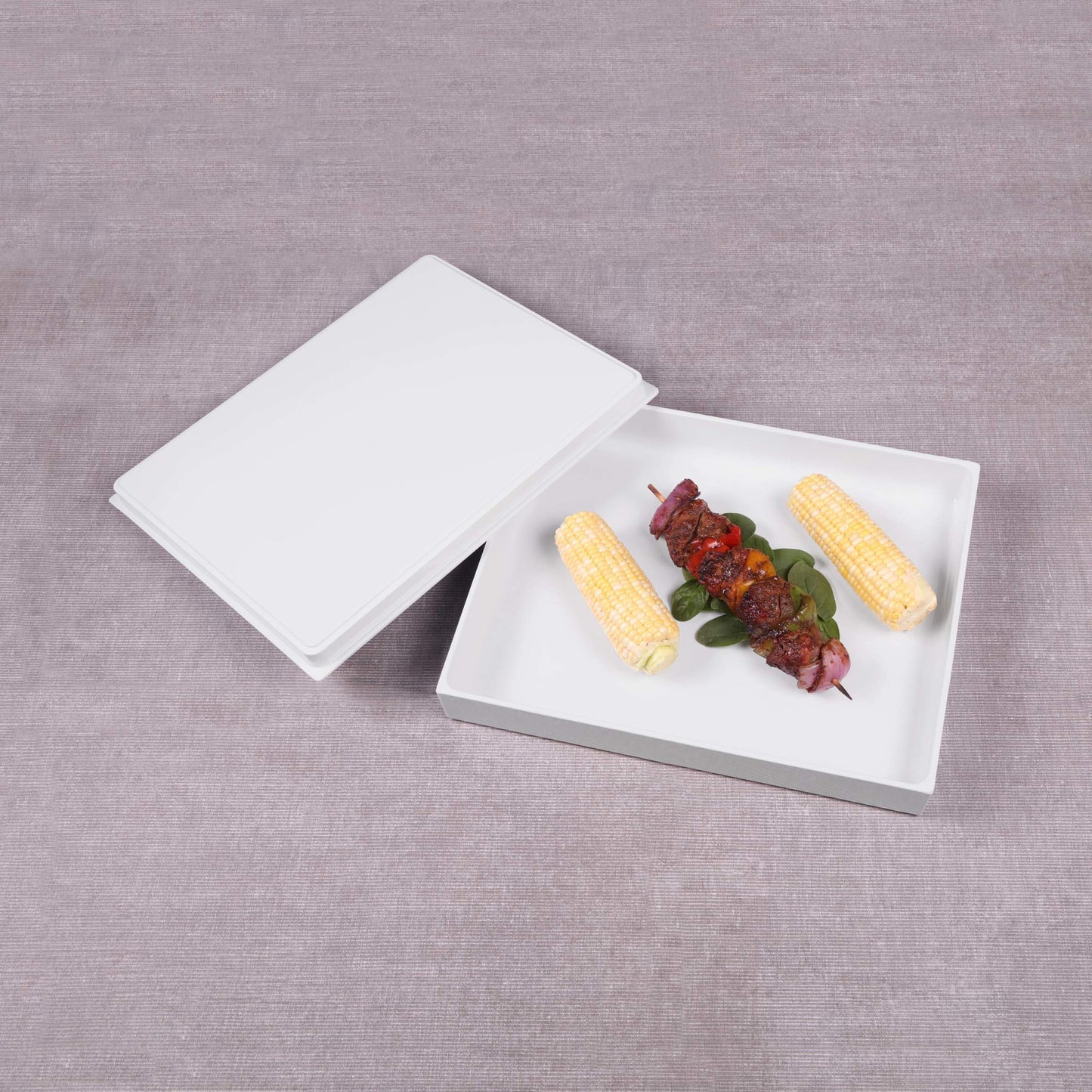 Melamine Rectangular Reversible Bin Lid - White