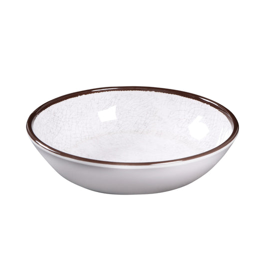 Melamine Round Crackle Bowl - White