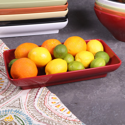 Melamine Rectangular Platter - Cranberry