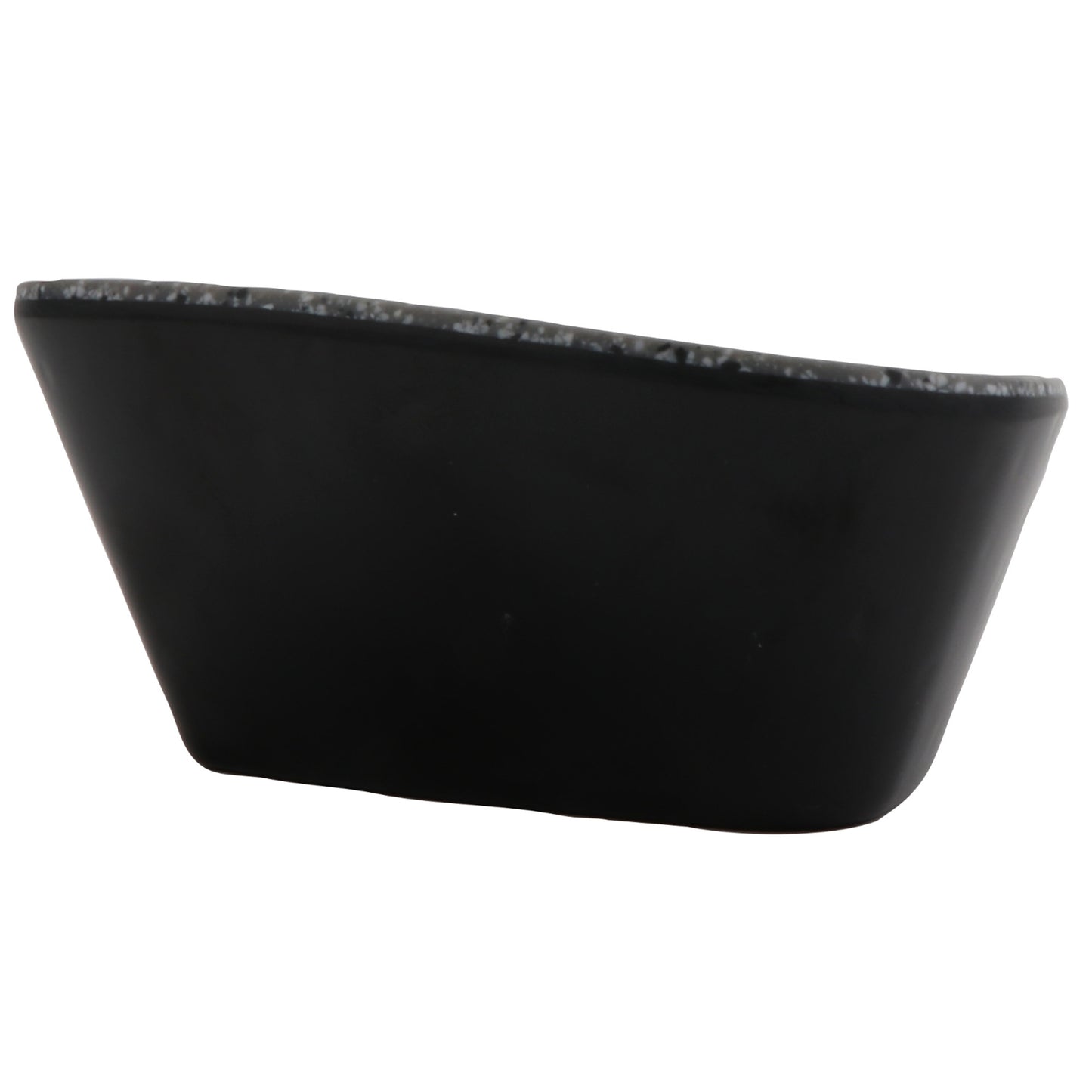 3.5 oz revive stone grey/black triangle melamine ramekin with organic texture, 3.69"L x 3.44"W x 1.63"H, GET, cheforward