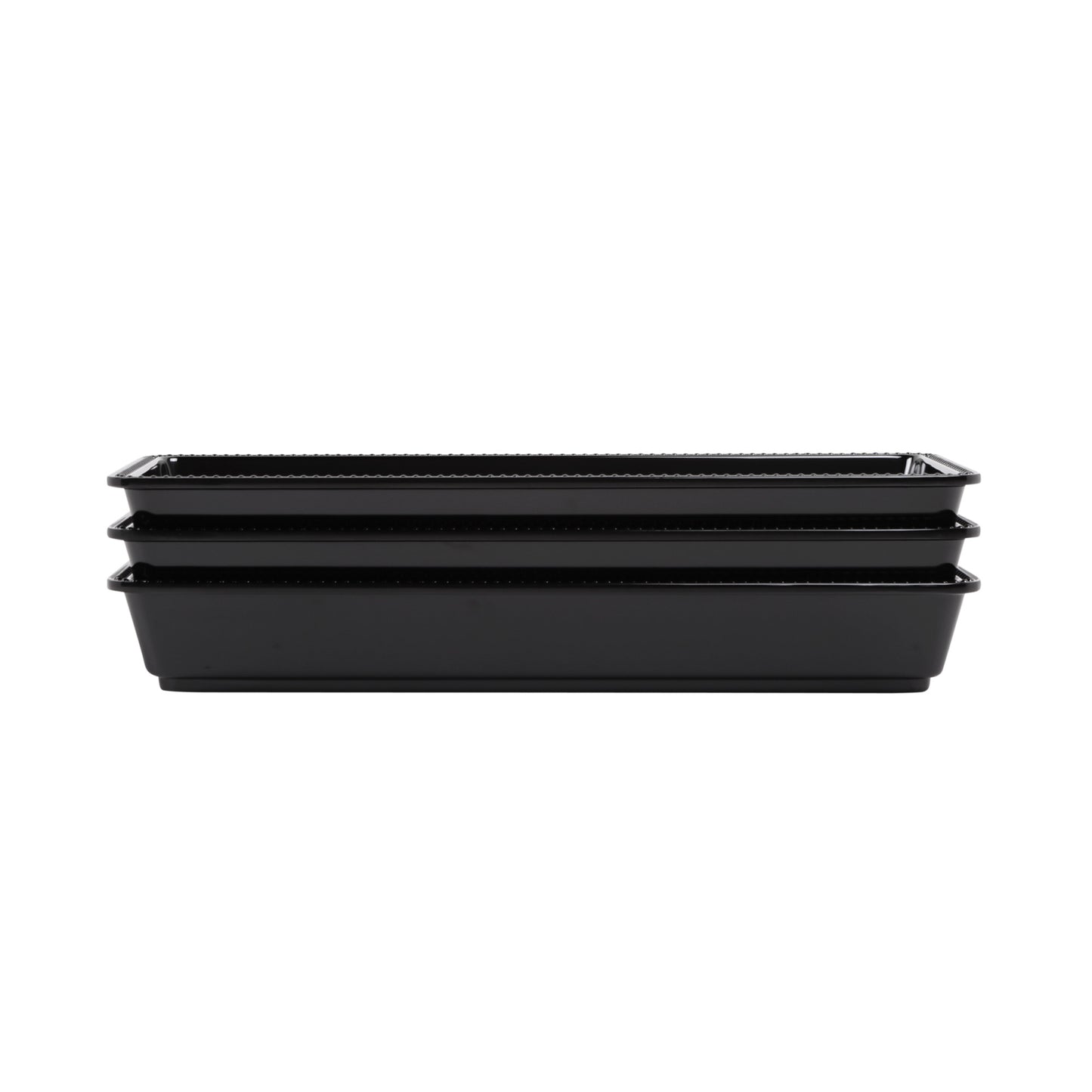 Melamine Rectangular Beaded Edge Tray - Black