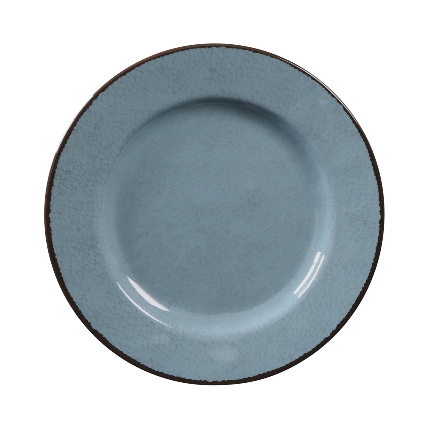 Melamine Round Crackle Plate - Cameo Blue