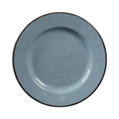 Melamine Round Crackle Plate - Cameo Blue