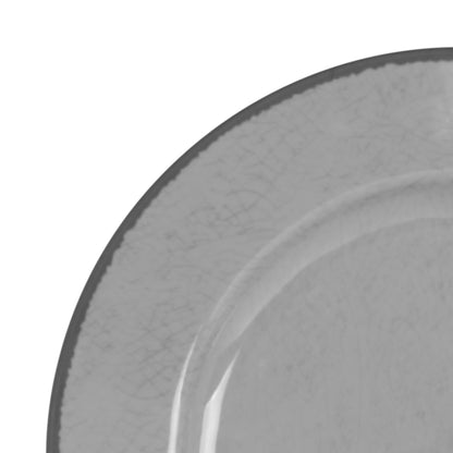 Melamine Round Crackle Plate - Gray