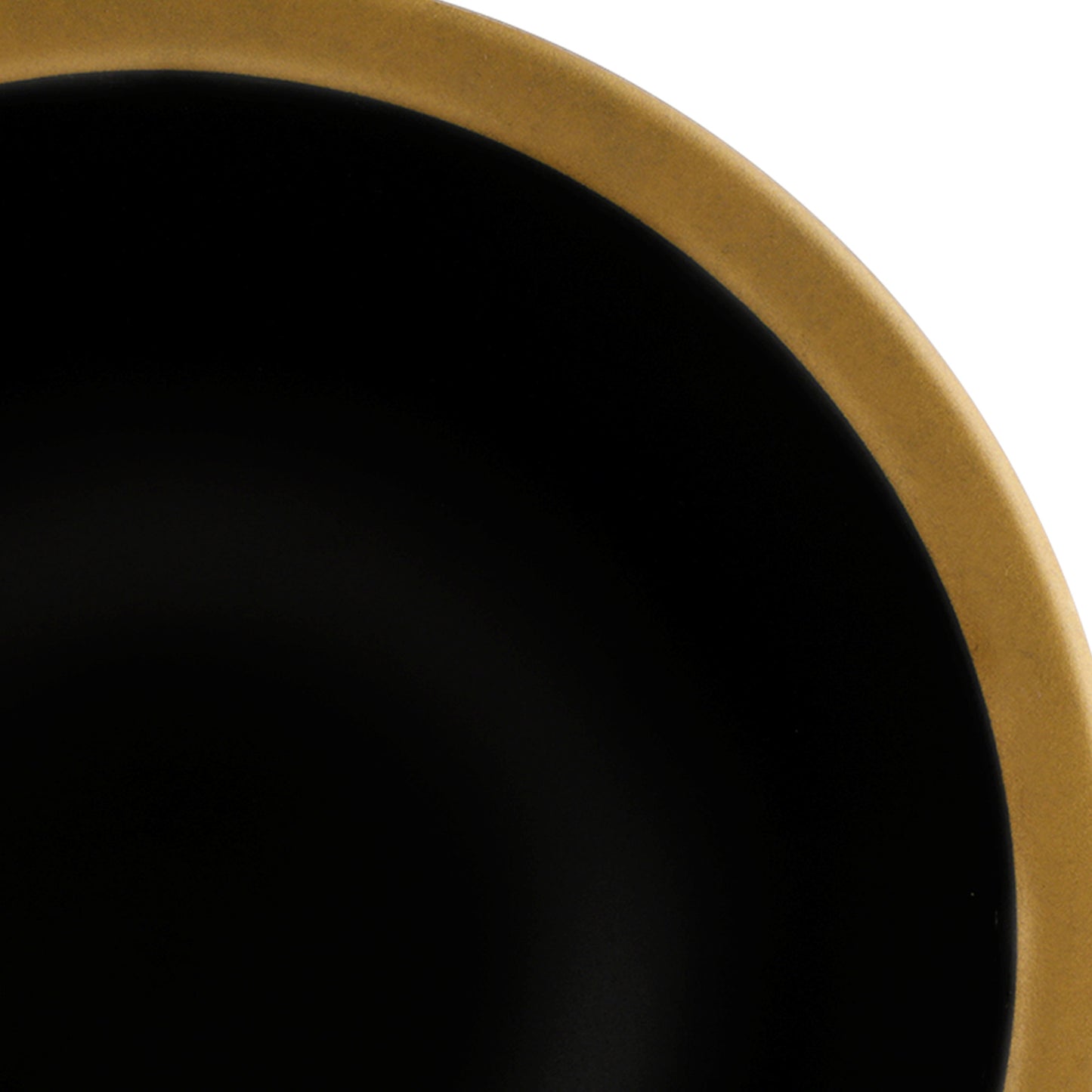 Melamine Round Bowl - Black w/ Gold Decal