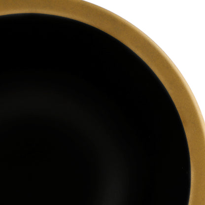 Melamine Round Bowl - Black w/ Gold Decal