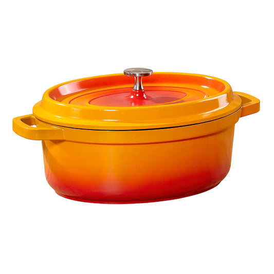 3.5 qt. (3.75 qt. rim-full), 10.25" x 7.88" Induction Ready Oval Dutch Oven w/ Lid, 3.5" deep (Clear Coat)