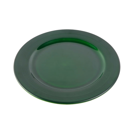 Melamine Round Plate - Green Glaze