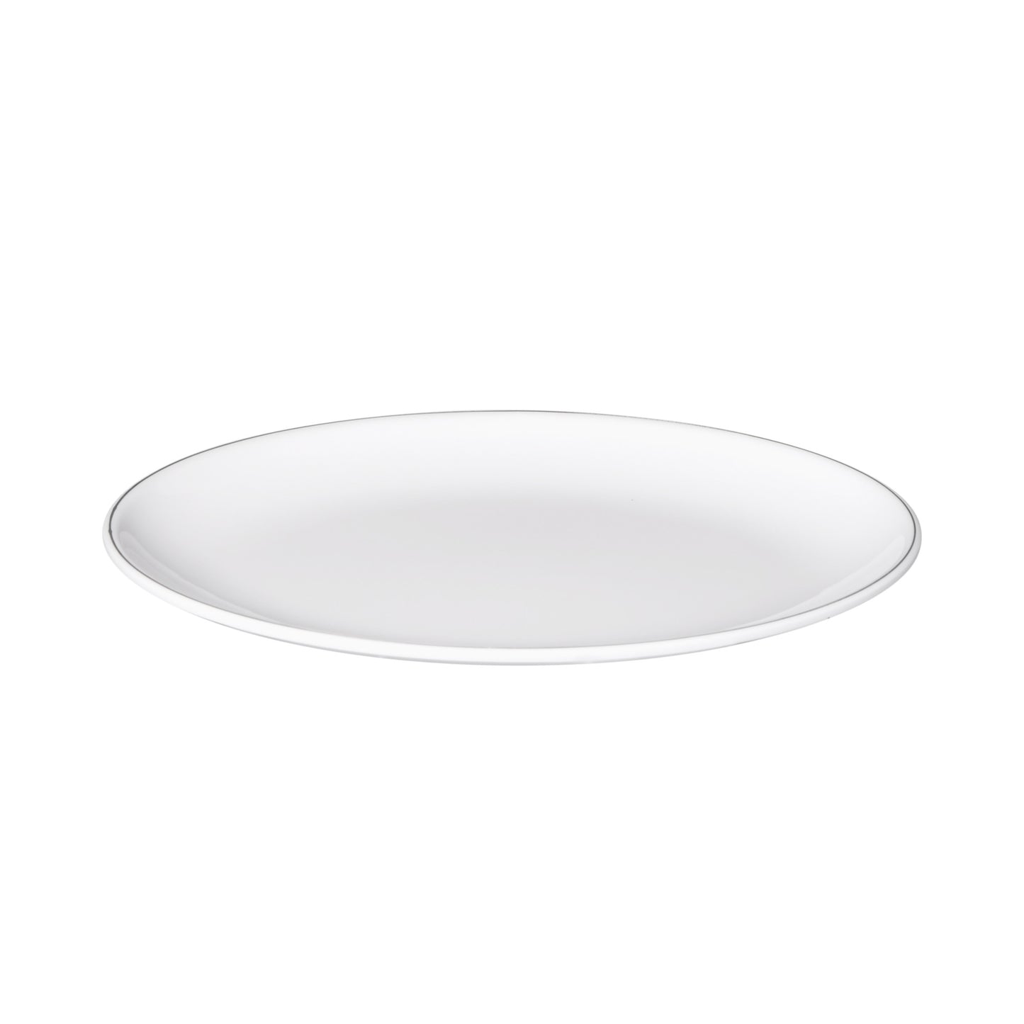 Melamine Oval Plate - White w/ Black Trim