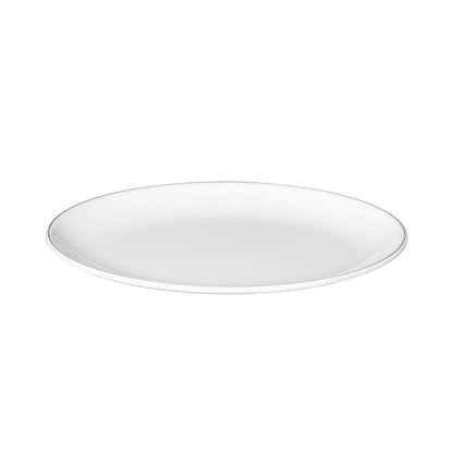 Melamine Oval Plate - White w/ Black Trim