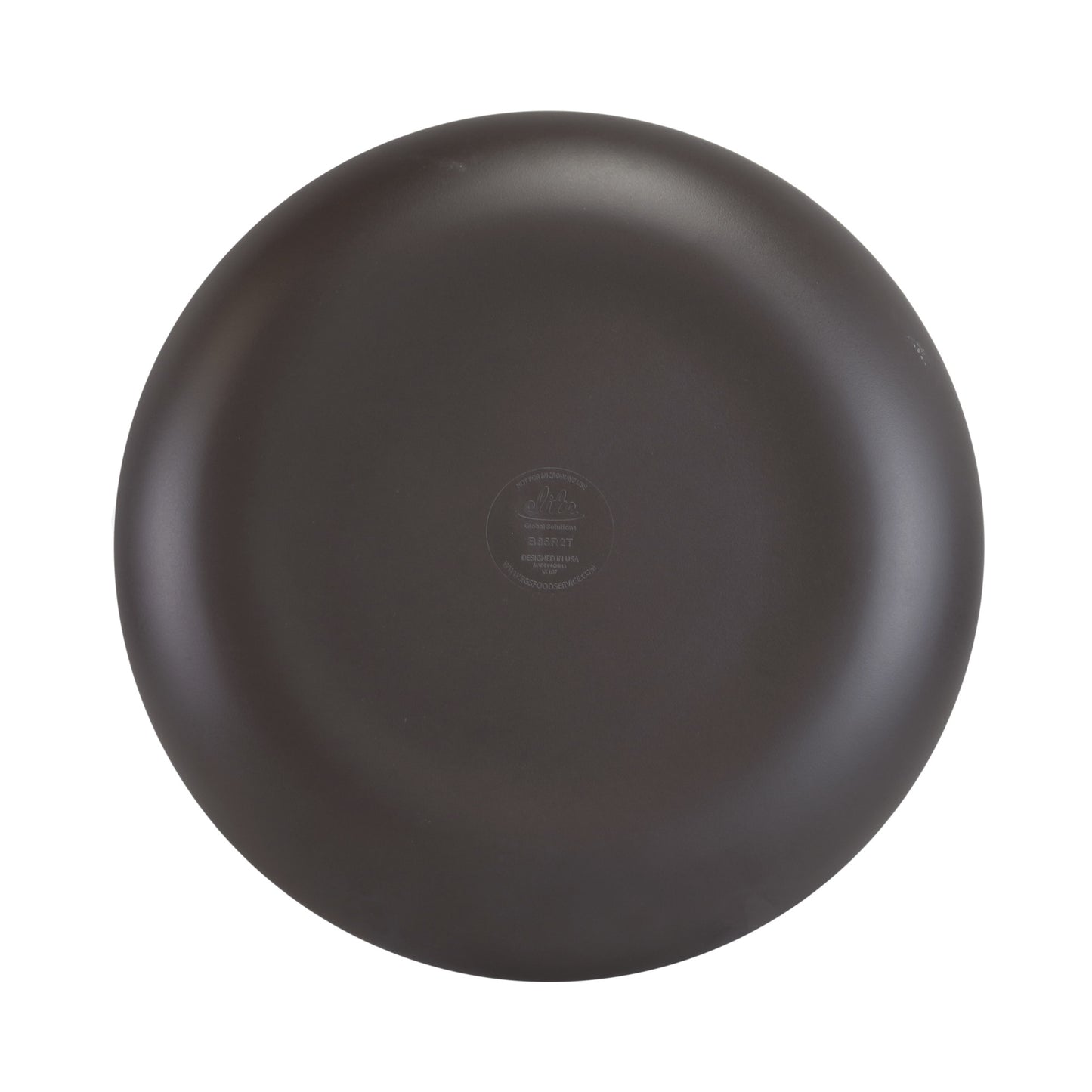 Melamine Round Coupe Plate - White Speckle Inside, Chocolate Outside