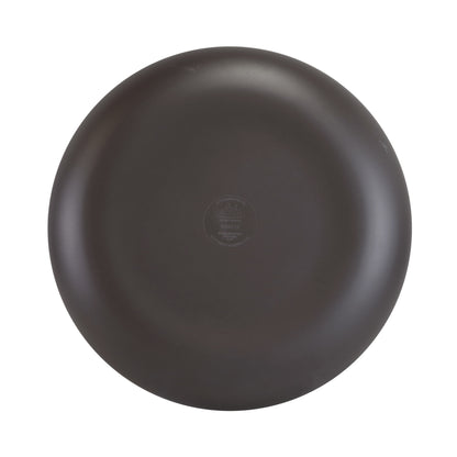 Melamine Round Coupe Plate - White Speckle Inside, Chocolate Outside