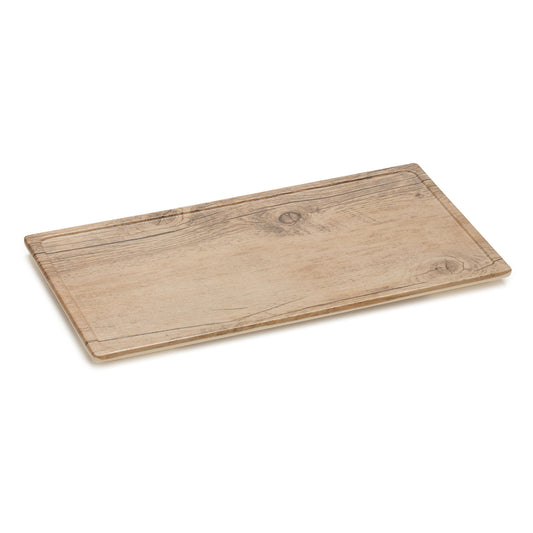 Melamine Faux Oak Wood Display with Foot & Ridge