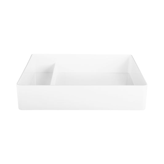 Melamine Two Compartment Cabana Box - White