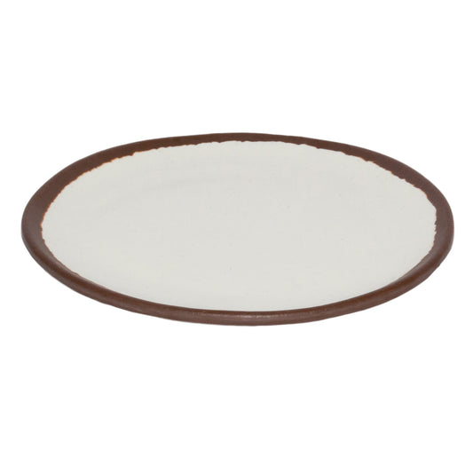 10.5" Cream, Melamine, Round Dinner Plate, G.E.T. Pottery Market Glazed (12 Pack)