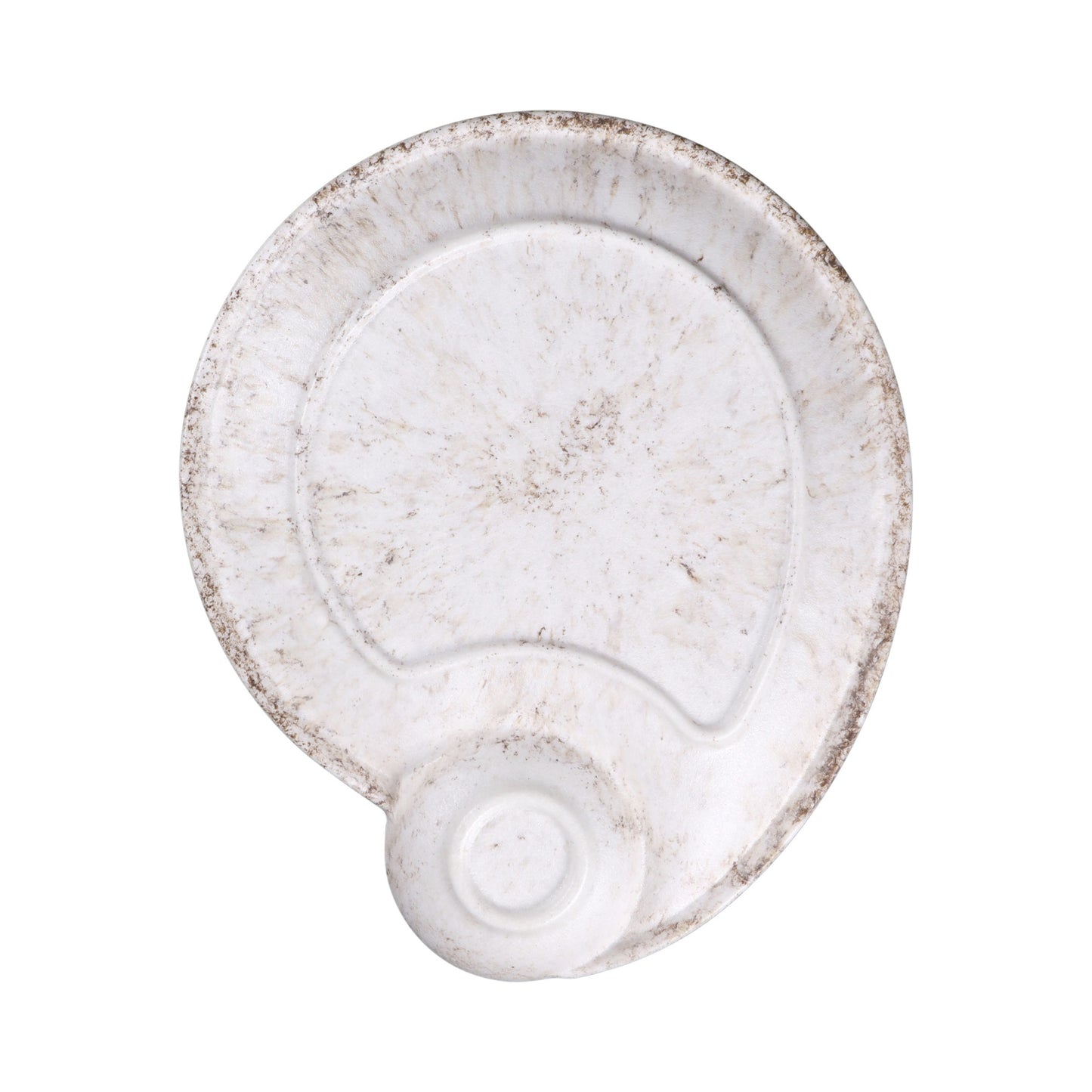 Melamine Square Chip & Dip Plate - Brown Marble