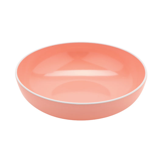 1.7 qt. Pink with White Trim, Melamine Large Salad, Pasta, Soup Bowl, 1.9 qt. rim-full, 9" Dia., 2.5" deep, G.E.T. Settlement Oasis (12 Pack)