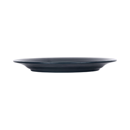 Melamine Round Two Tone Plate - Abyss Gloss Inside/Lapis Matte Outside