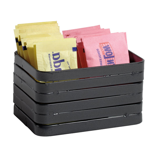 3.5" x 2.5" Rectangular Metal Gray Wire Sugar Caddy