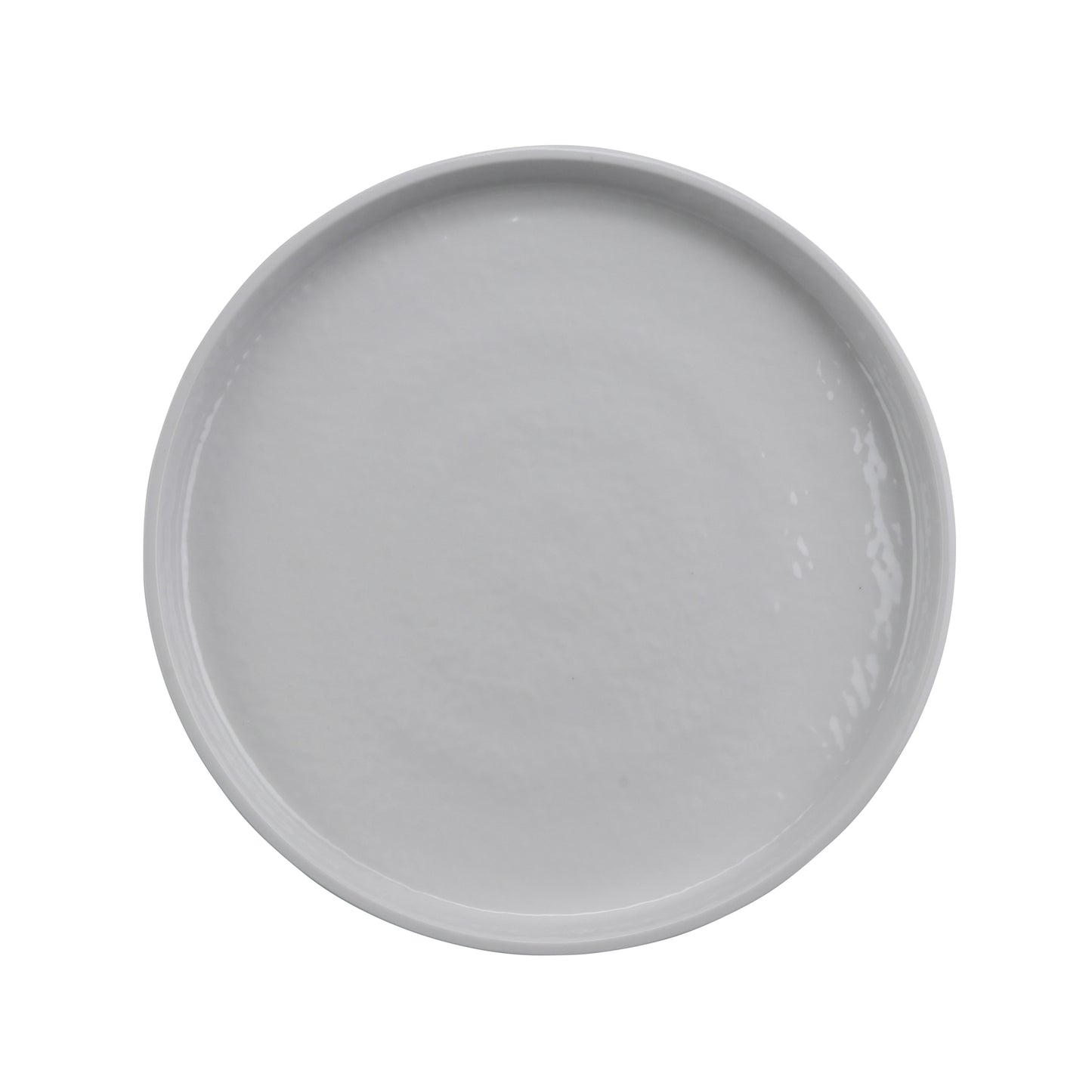 9" Round Edged Melamine Dinner plate, Glossy White inside/ Gray Matte outside, GET. Roca. (12 Pack)